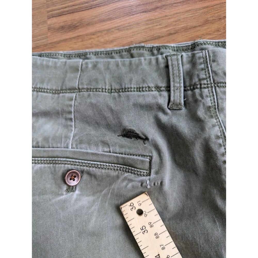 TOMMY BAHAMA BORACAY 10" INCH SHORTS MENS 40 Army Green STRETCH Chino C3 - Picture 11 of 12